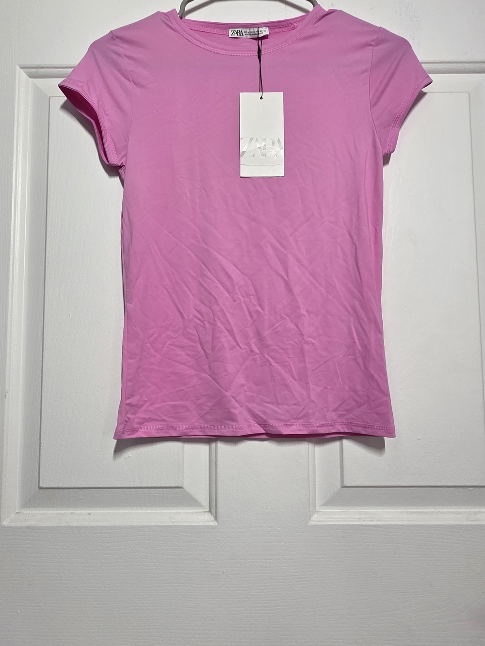ZARA Crewneck T-SHIRT TOP Pink - Picture 4 of 9